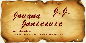 Jovana Janićević vizit kartica